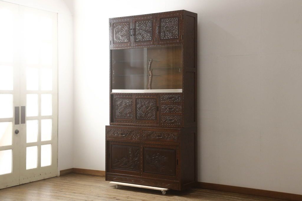 unico ウニコ ブレス チーク無垢材 キッチンボード カップボード 食器