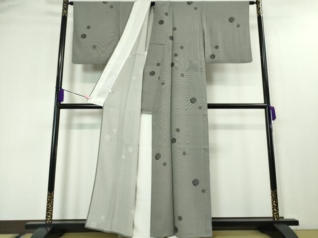 平和屋本店□極上 江戸小紋 万筋 名物裂 雪輪重ね 蝉色×灰青色 逸品