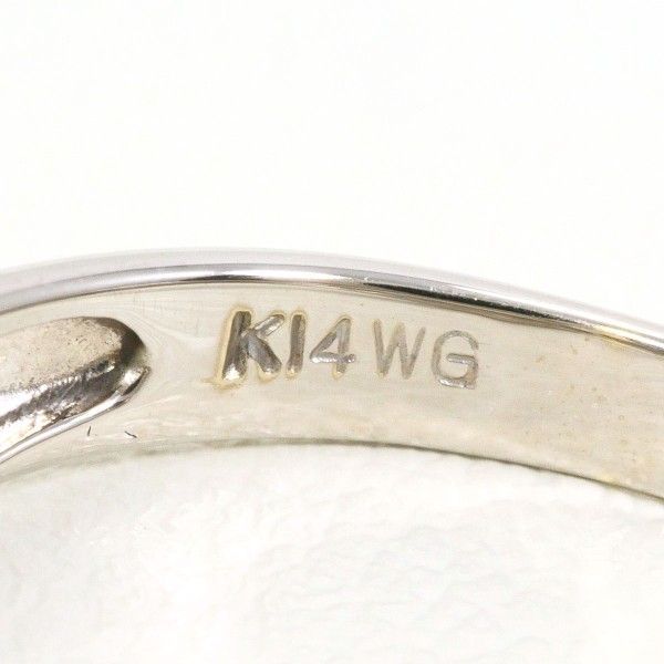 本物100%! K14WG リング ring 指輪 6号 ダイヤ 0.03 総重量約1.8g