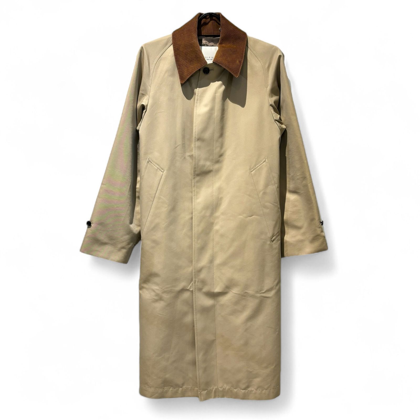 EDIFICE BLUEFLAG ステンカラーコート BLUEFLAG (ブルーフラッグ) EDIFICE別注 バルカラーベルテットコート P1A60-645-43 コート メンズ ベージュ XS