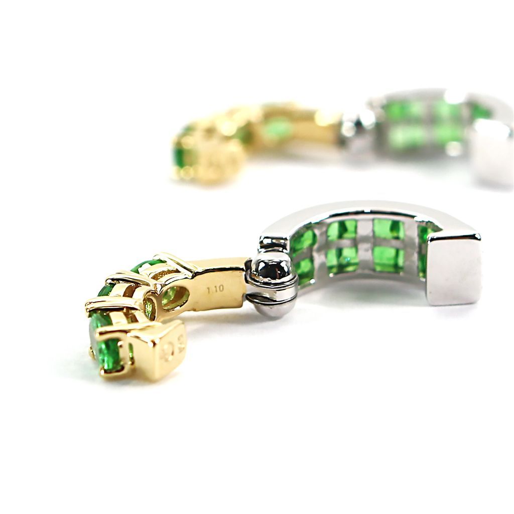 イヤリング ピアリング K18 フープ グリーングロッシュラーガーネット 1.10ct 1.10ct e25032505501 NICORILABO_COM