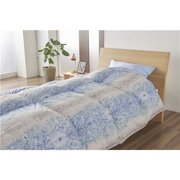 【美品】丸八真綿襟元ブルーダウン羽毛肌かけ布団シングル0.4kg miraicle80-o-top.jpg