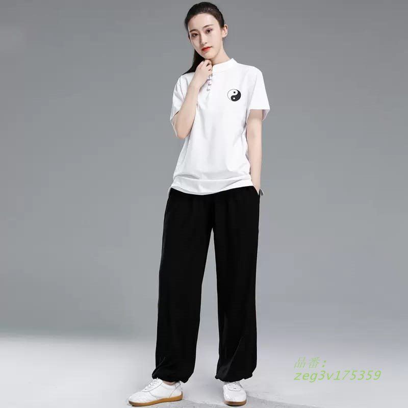 太 拳服 トレーニングウェア 太 拳トレーニングスーツ 上下セット 半袖Tシャツ 女性 太 図 ストレッチ カットソー レディス 練習服 zeg3v175359