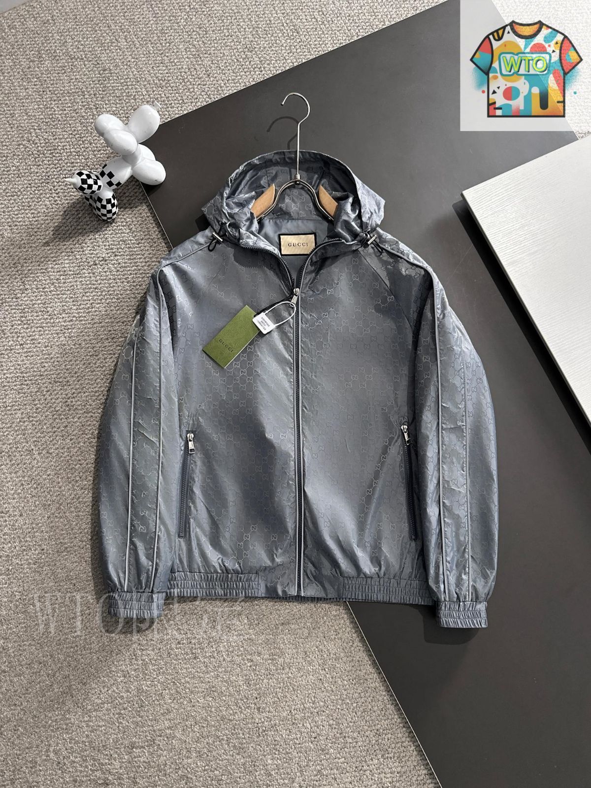2025SS グッチ GG フーデッド ジャケット 極美品 限定 GUCCI グッチ GG フーデッド ジャケット グリッド