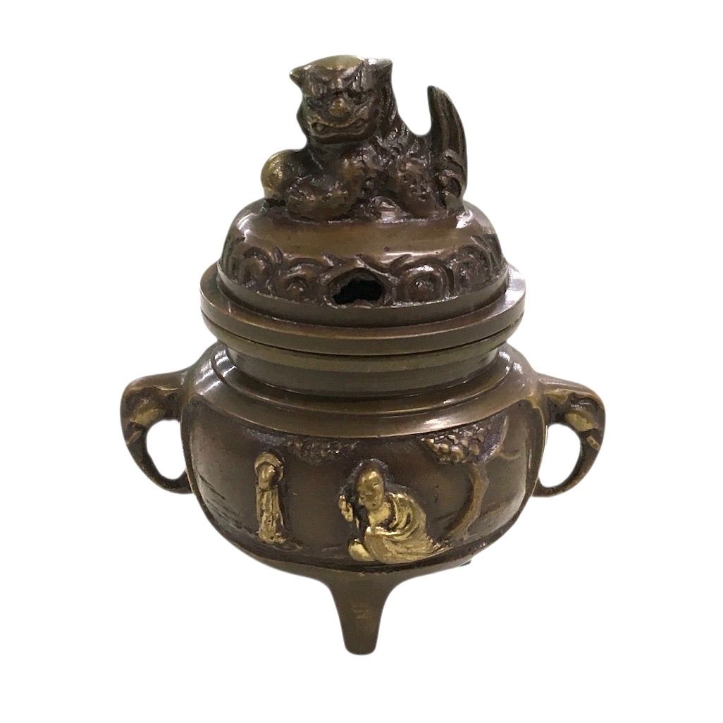 香炉古美術品古道具真鍮製 香炉 獅子 -香炉 真鍮の中古品・新品 仏具