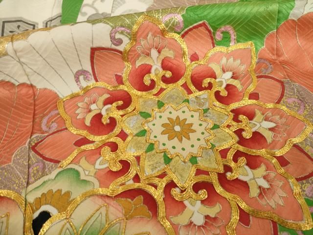 平和屋着物▽豪華振袖・長襦袢(無双仕立て)セット 駒刺繍 舞花文