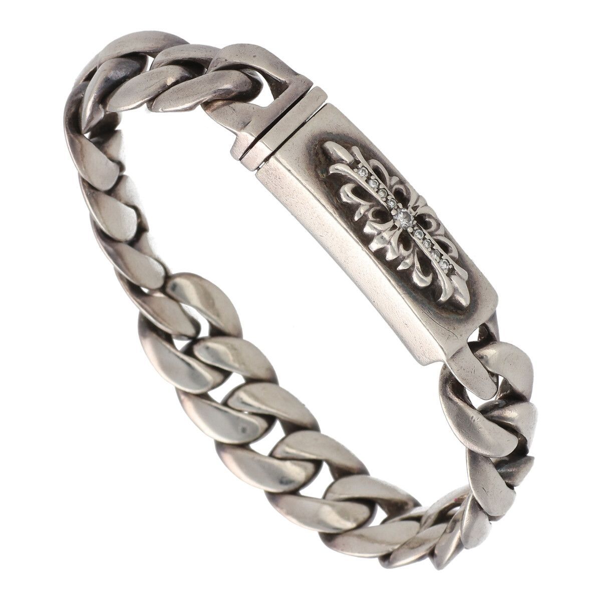 鑑定証明書(写)付】CHROME HEARTS せまかっ ベイビーIDブレスレット