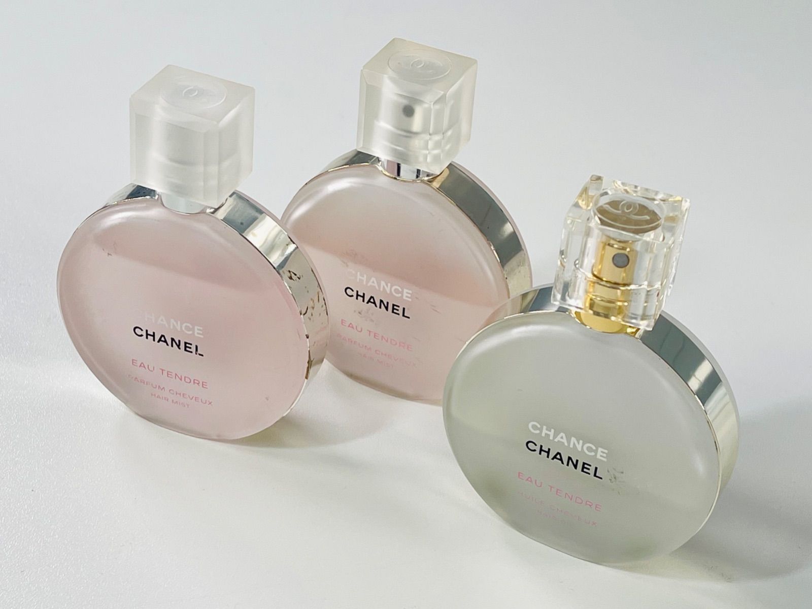3本 まとめ売り CHANEL CHANCE EAU TENDRE シャネル チャンス オー タンドゥル35ml ヘアミスト ヘアオイル レディース