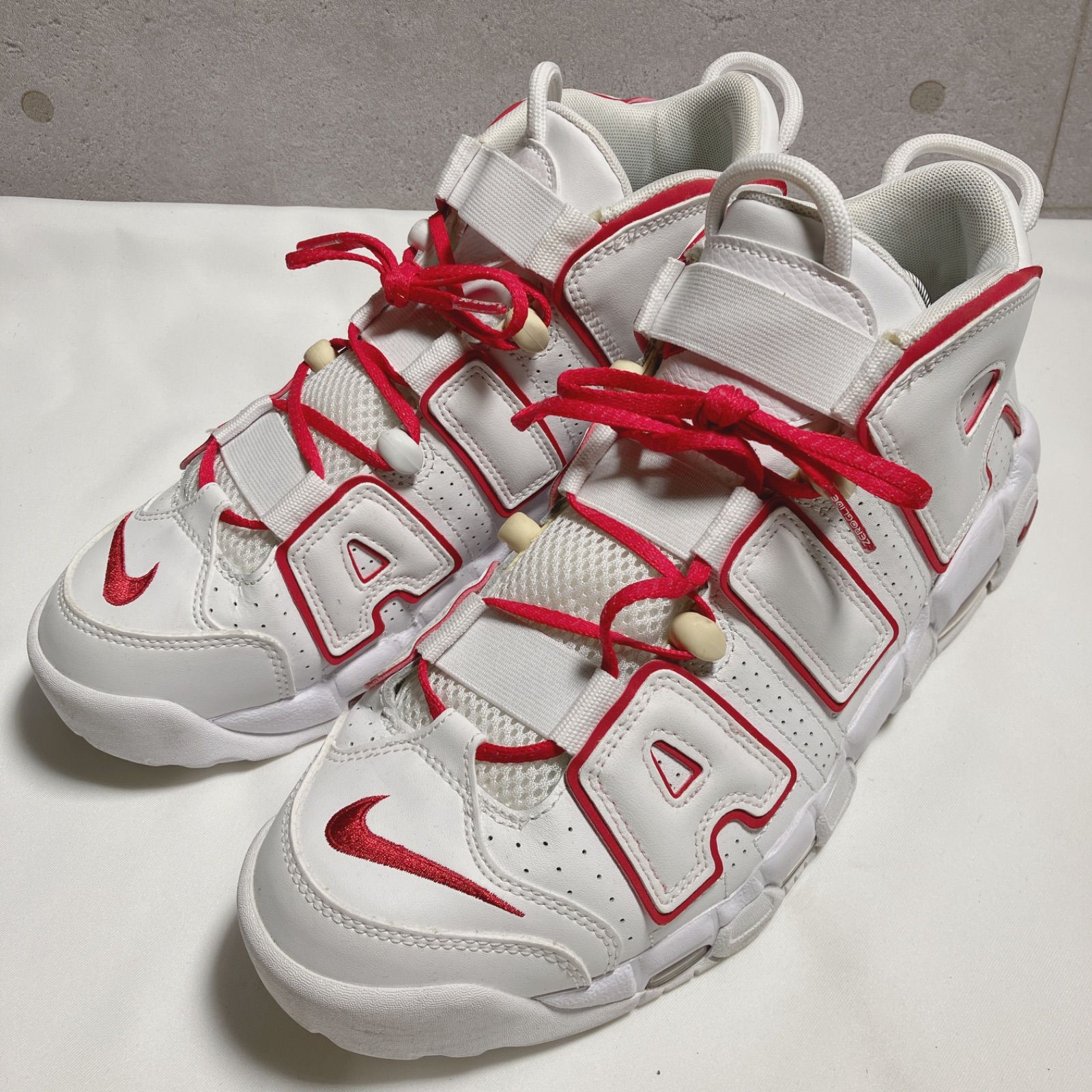 Nike air uptempo on sale white varsity red