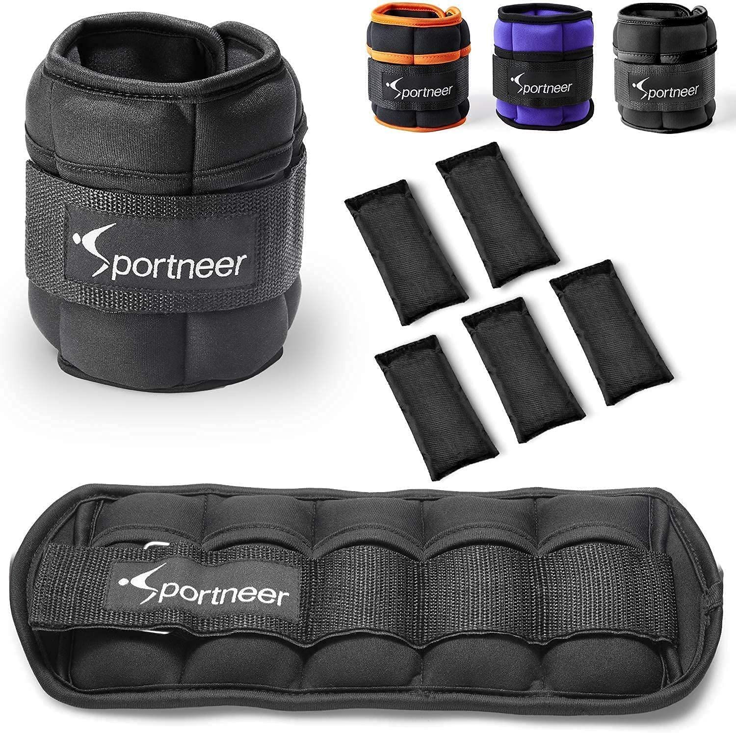 【人気商品】Sportneer アンクルウェイト 5段階調節 片足0.53kg/0.96kg/1.39kg/1.82kg/2.25kg 2個組最小1.06kg-最大4.5kg 筋トレウェイト 重り 足首 パワーアンクル 重さ調整可能 ソフト 速乾 通気 ランニ