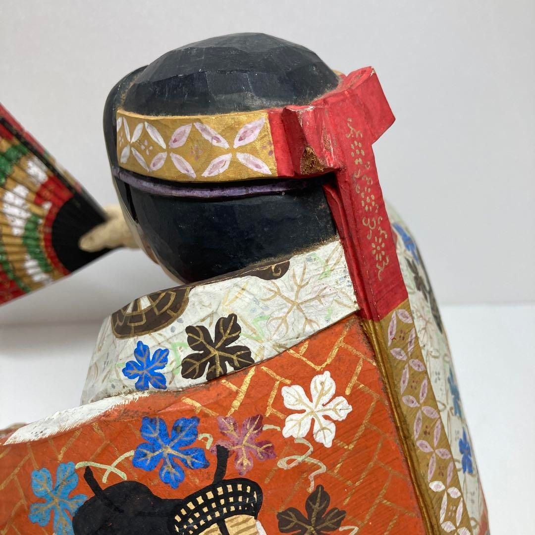 関谷充 木彫彩色能人物 高さ25㎝ 東Y 6-1230 2 Fタトオ