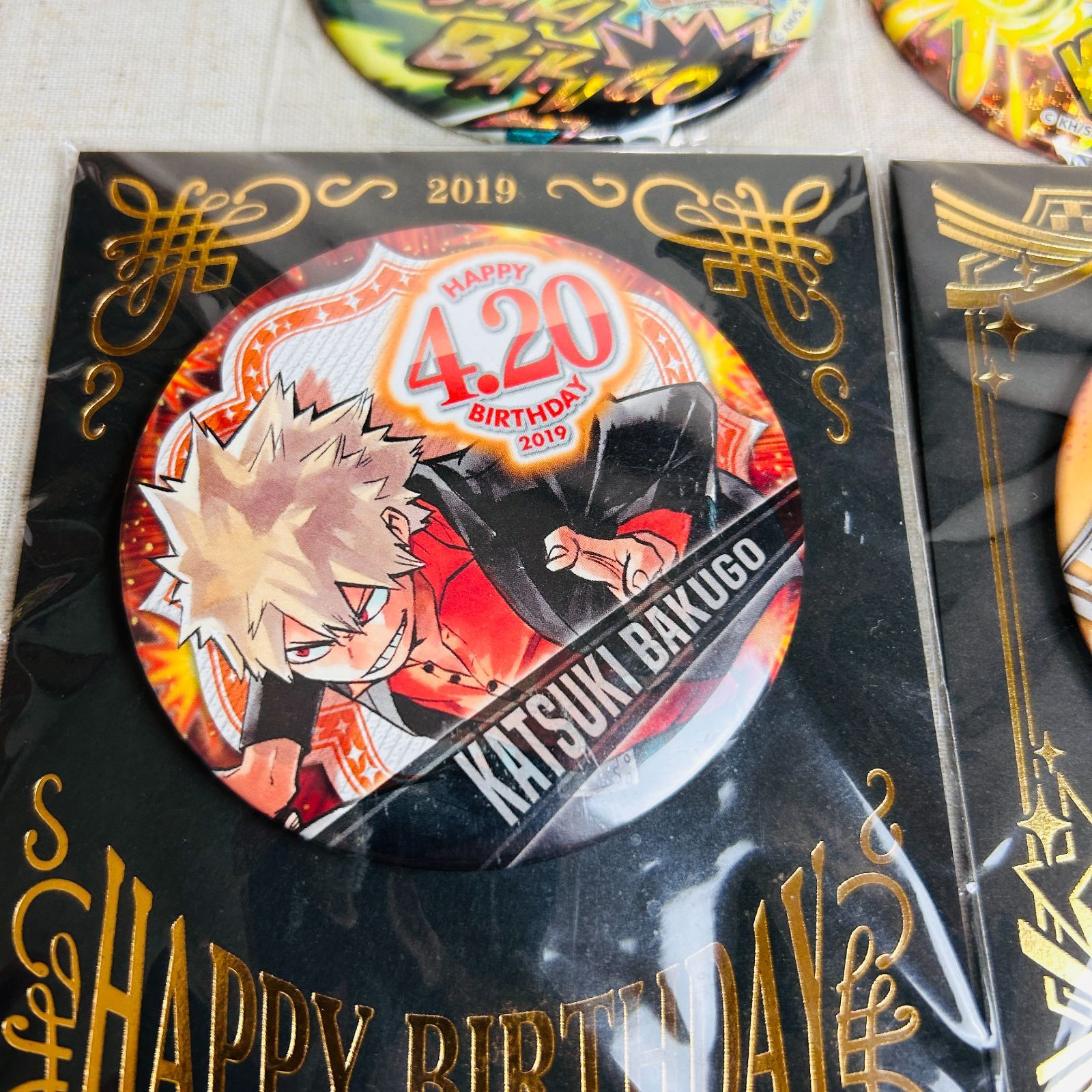 僕のヒーローアカデミア 爆豪勝己 バースデイ缶バッジ2種 ＋ 