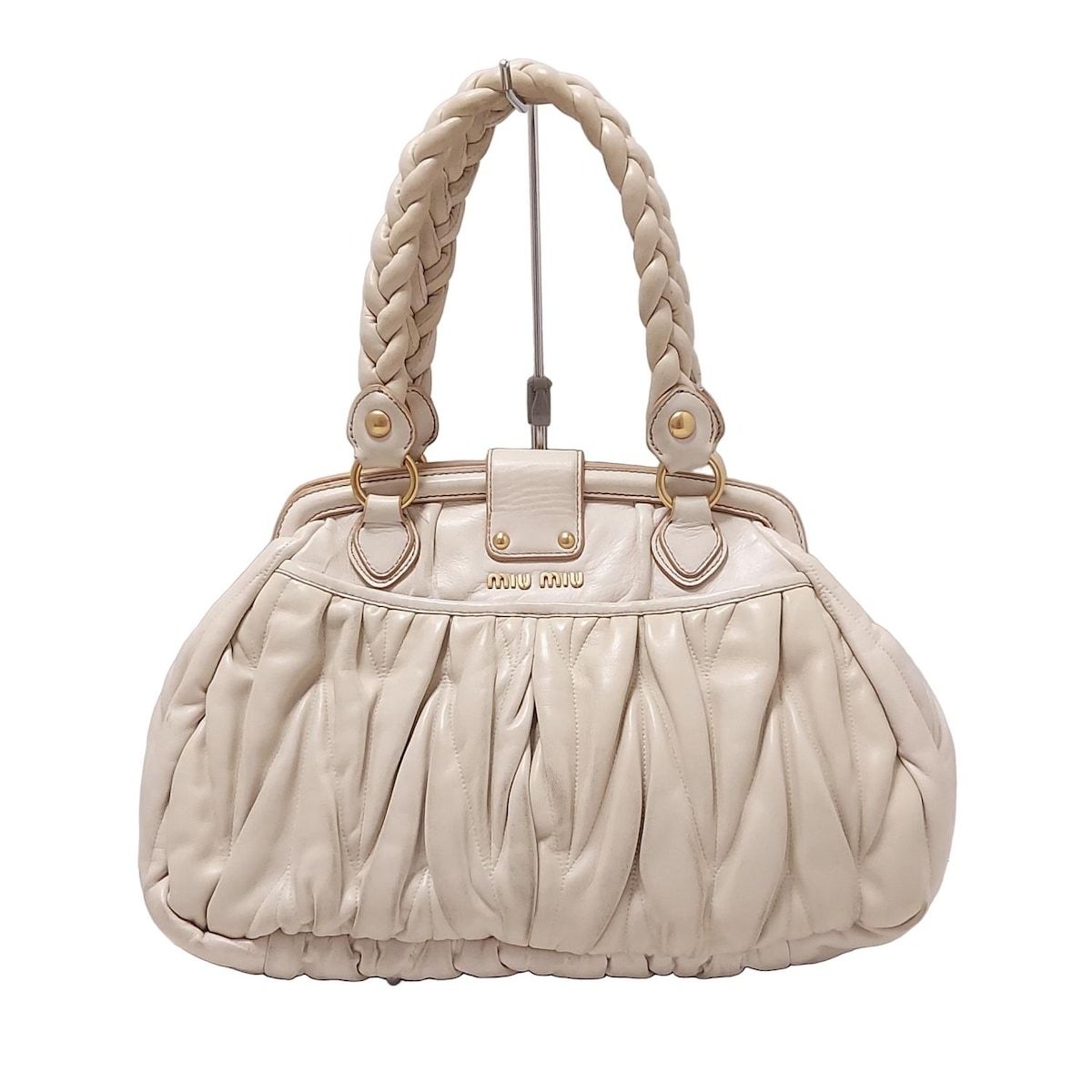 MIU MIU アイボリー マテラッセレザーバッグ 新品 定価以下 miumiu ミュウミュウ アルカディ マテラッセ
