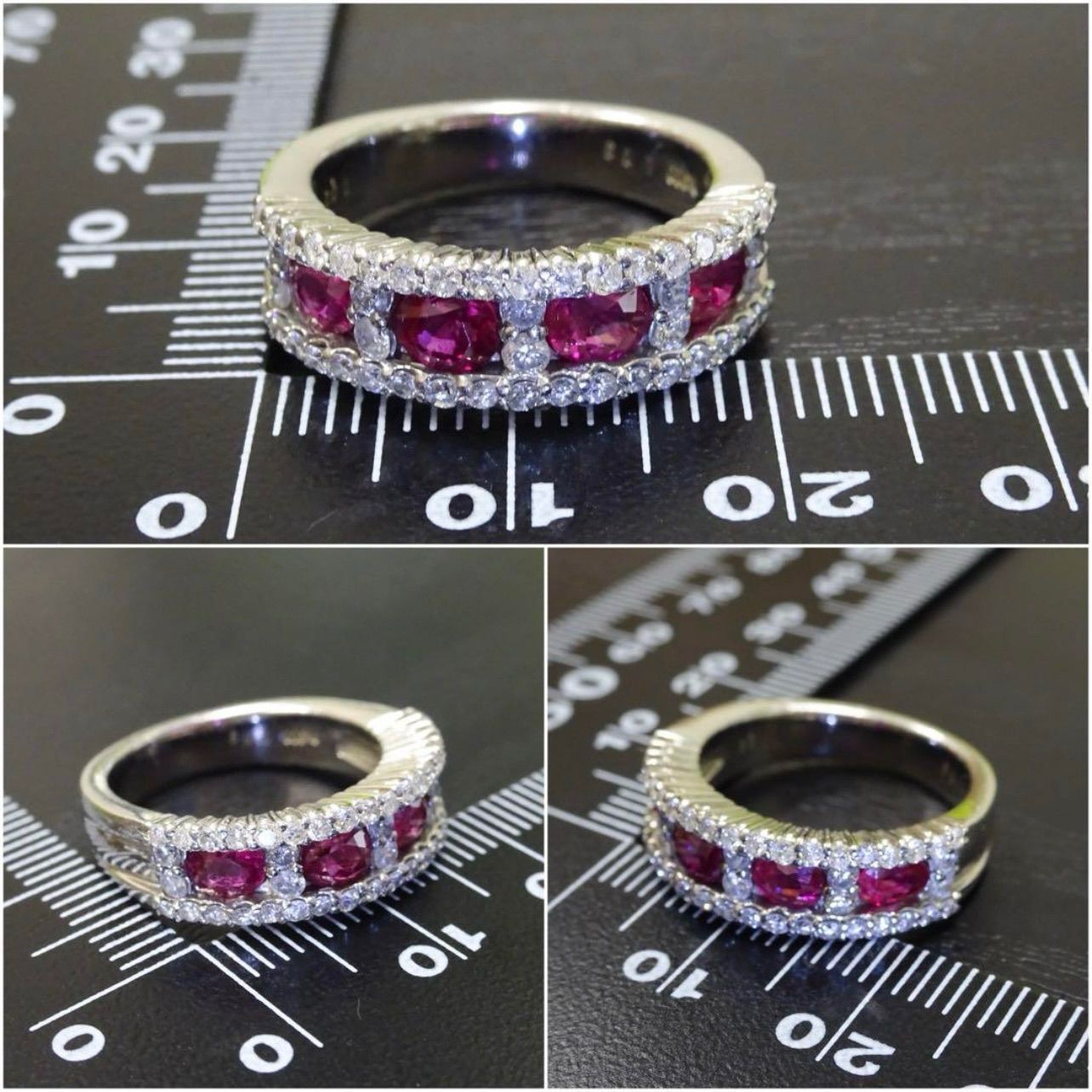 pt900プラチナ天然ルビー 1.22ct天然ダイヤモンド0.59リング11号 プラチナ pt900 天然ルビー1.22ct 天然ダイヤモンド0.59ct デザイン