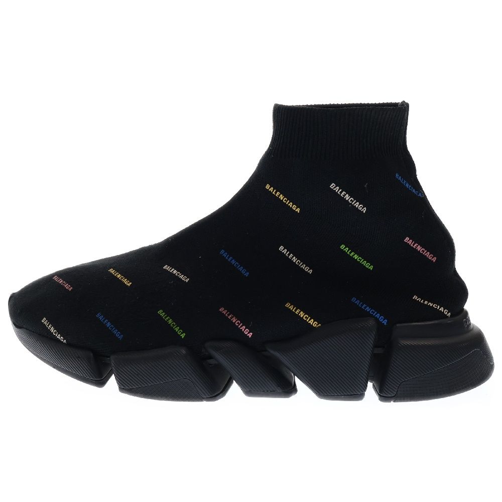 送料込+BALENCIAGA+Speed2.0リサイクルニットトレーナーシューズ Men's Speed 2.0 Recycled Knit Sneaker in Black | Balenciaga US