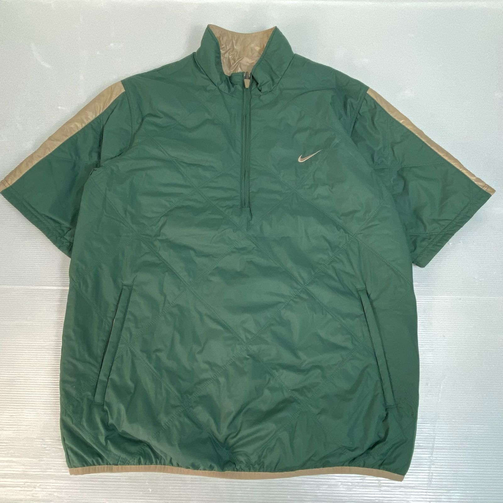 00s NIKE GOLF リバーシブル ハーフジップ 中綿 半袖ジャケット XL