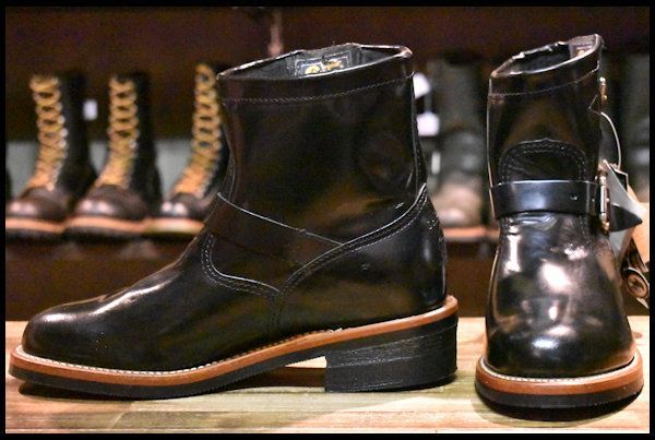 9E 未使用 黒タグ】Chippewa チペワ ショート エンジニア 99951 黒 