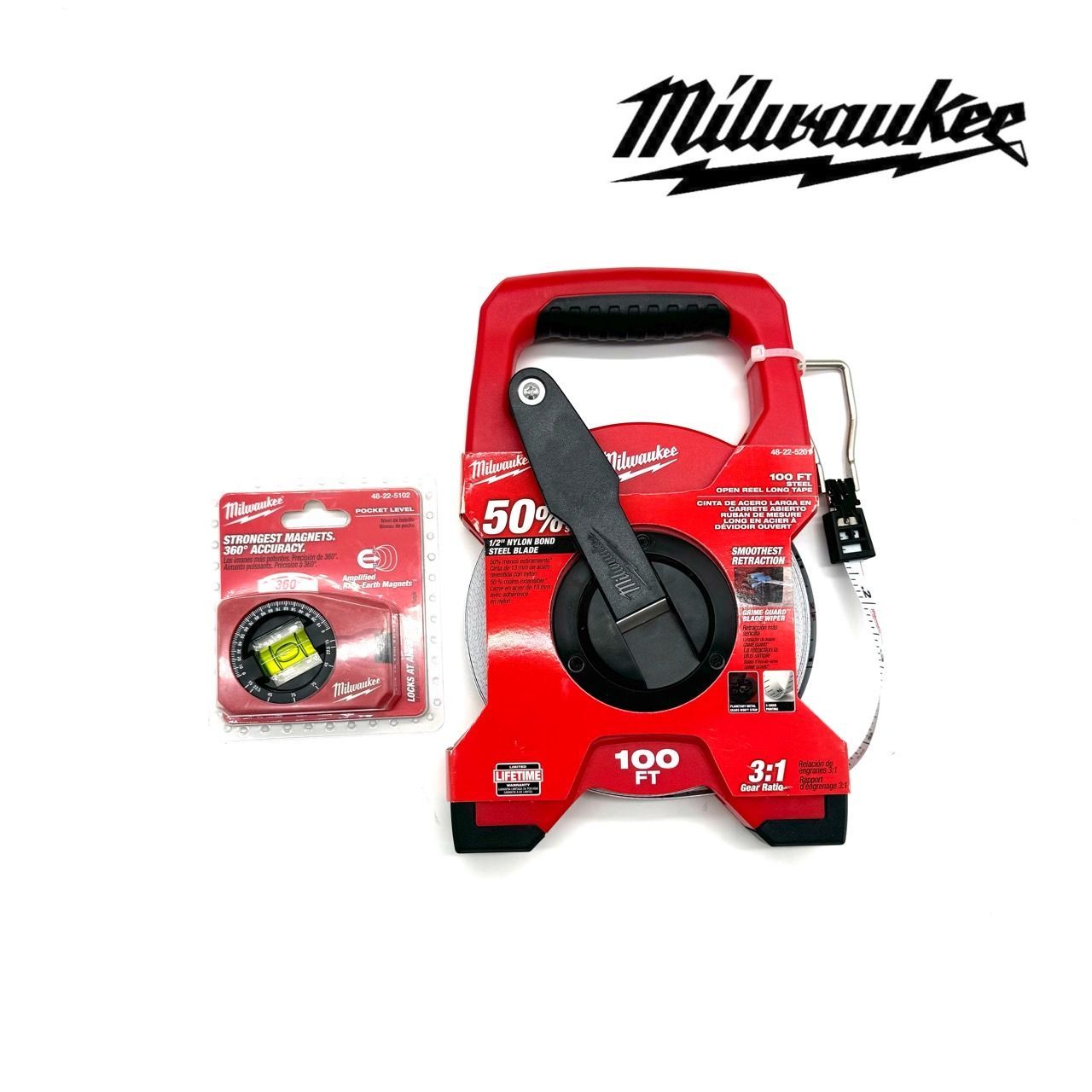 お買い得セット!! 日本未発売 Milwaukee ミルウォーキー 巻き尺 水平器 2点セット