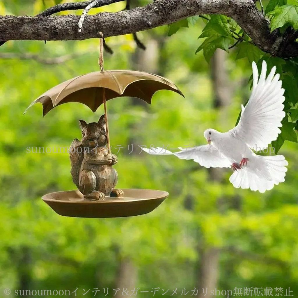 庭の装飾 おしゃれ りす 傘 かわいい バードウオッチング ガーデニング ガーデンオブジェ 鳥 雑貨 アニマル ガーデンインテリア 野鳥 お洒落 動物 エレガント バードフィーダー リス 4-7 ガーデン雑貨 ガーデン インテリア WWW_GEBZETESISAT_COM_TR