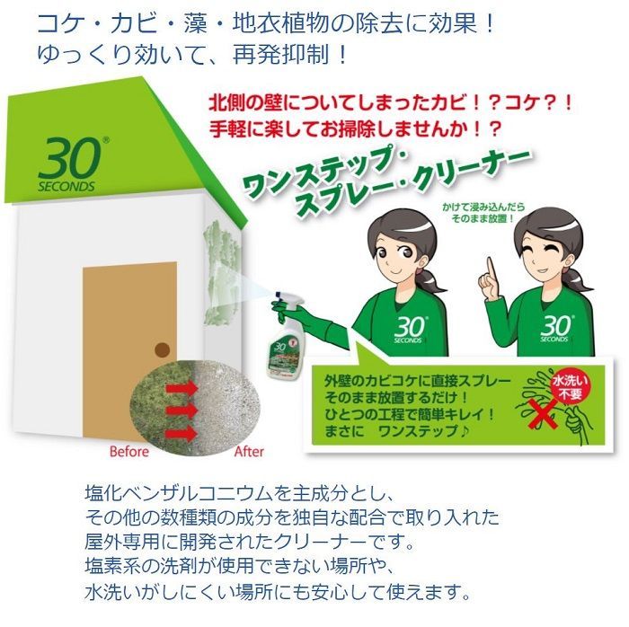使い勝手の良い 2種セット30セカンズ ワンステップスプレークリーナー1L(スプレー付) 2L(5倍希釈)