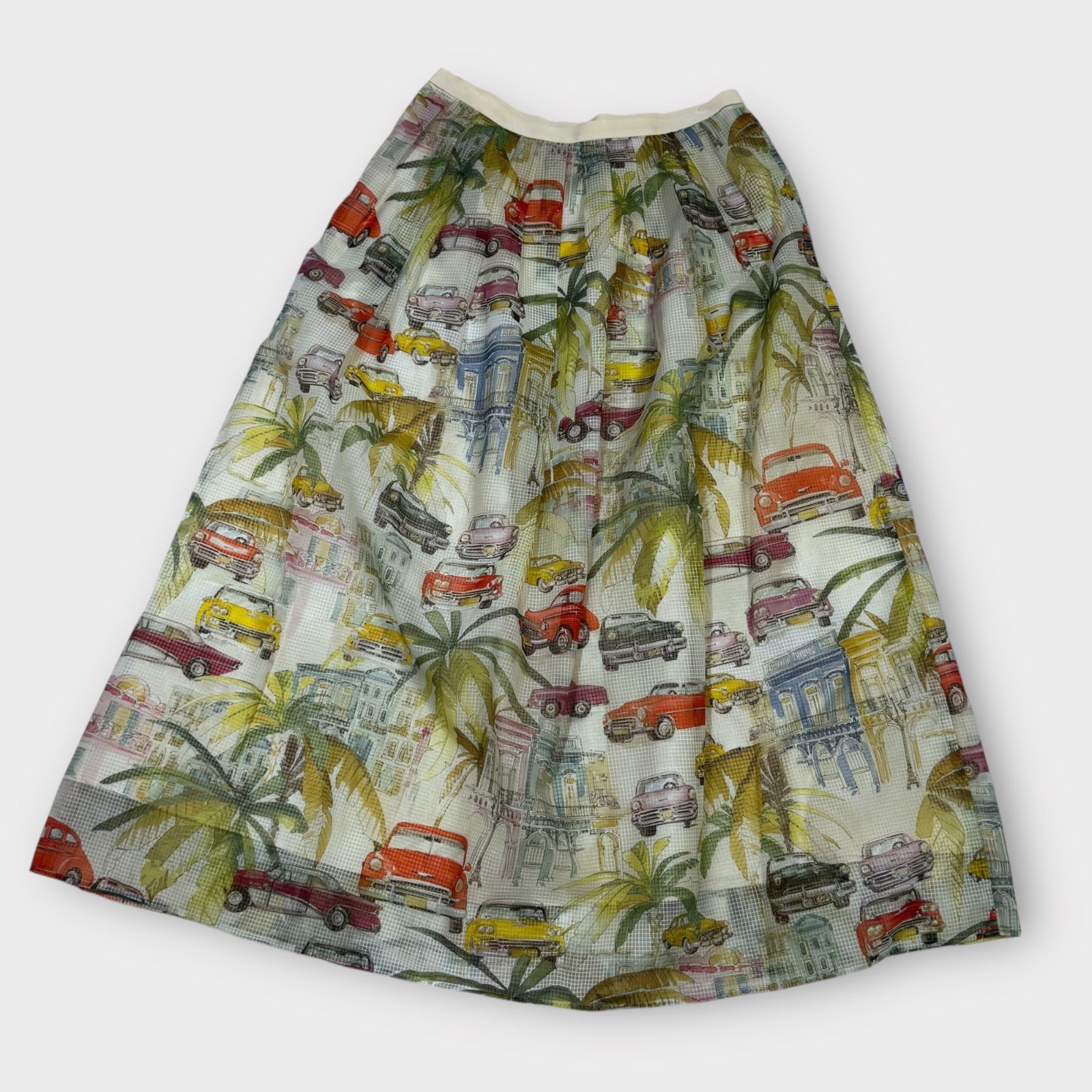 超美品！GRACE CONTINENTAL Grace Classリップストップ プリントシャツ 