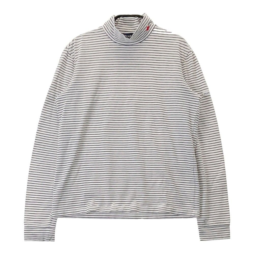 サイズ：1 PEARLY GATES パーリーゲイツ ハイネック 長袖Tシャツ ボーダー柄 ホワイト系 [240101349670]# ゴルフウェア レディース ストスト