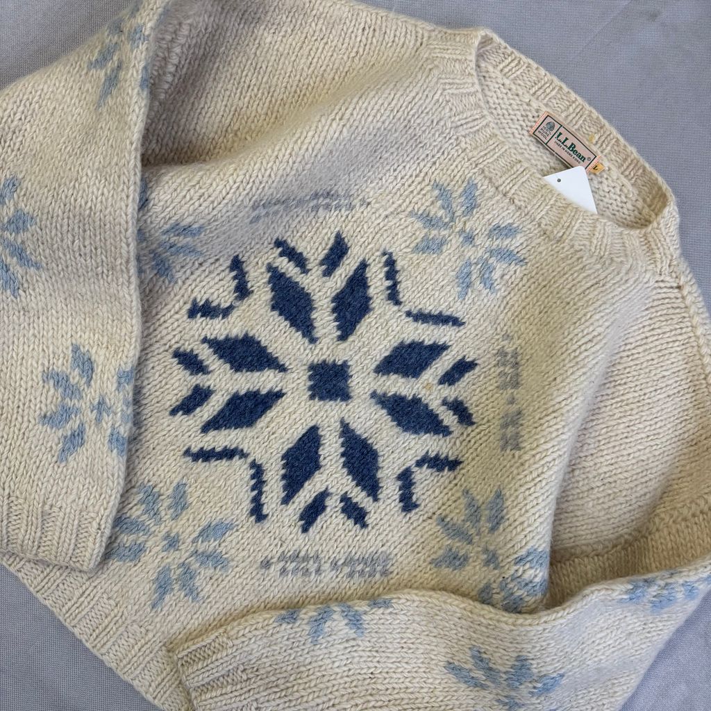 L.L.Bean 80s〜90s エルエルビーン 氷結晶柄 ウールニット