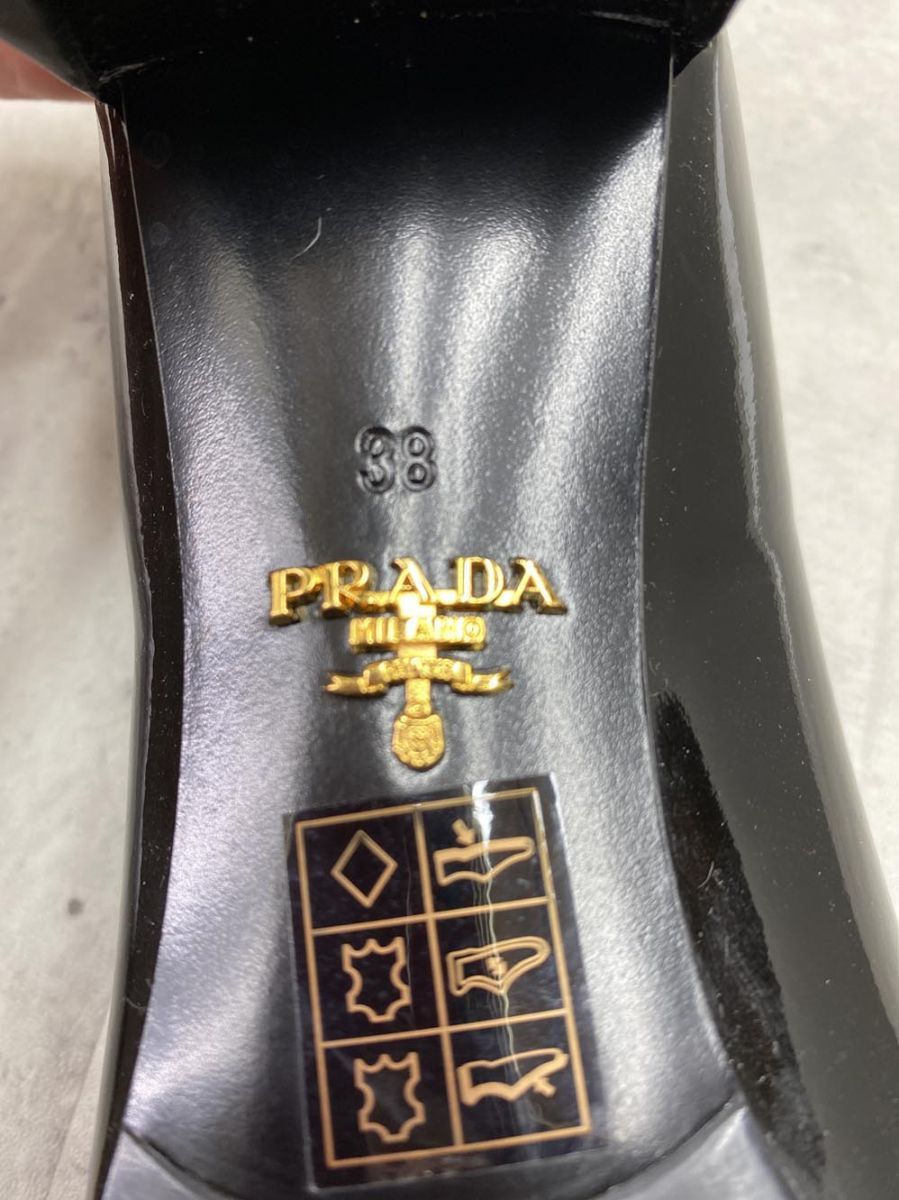 PRADA プラダ DNC666 リボン エナメル パンプス size38(約25.0cm