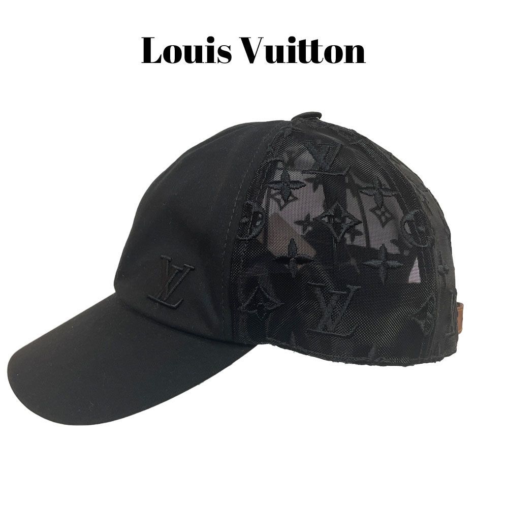ヴィトン ベースボール キャップ ルイヴィトン Louis Vuittonモノグラム メッシュ WA1214 コットンM77114 ブラック