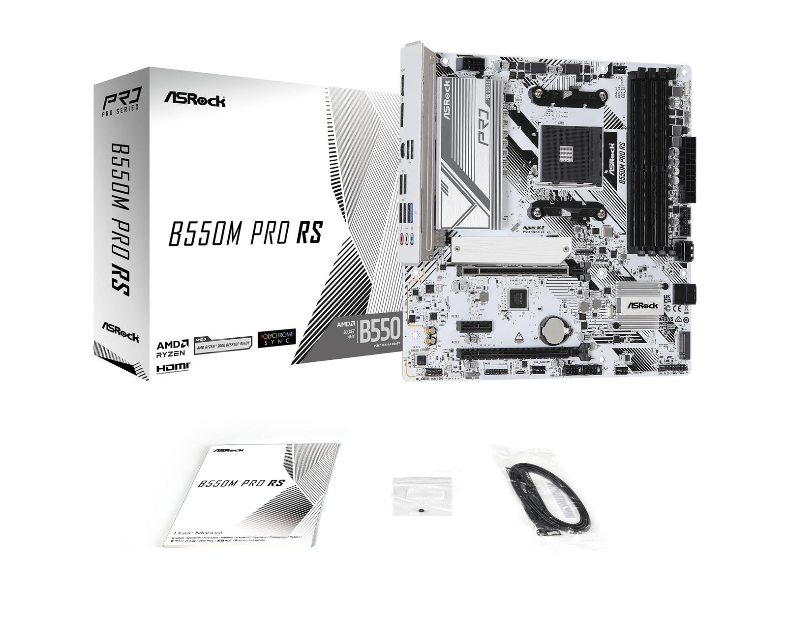 全品大幅値下げ！ ASRock マザーボード B550M Pro RS AMD Ryzen 5000 シリーズ CPU Soket AM4 対応 B550 チップセット Micro ATX DDR4 マザーボード 正規代理店品 無駄がない