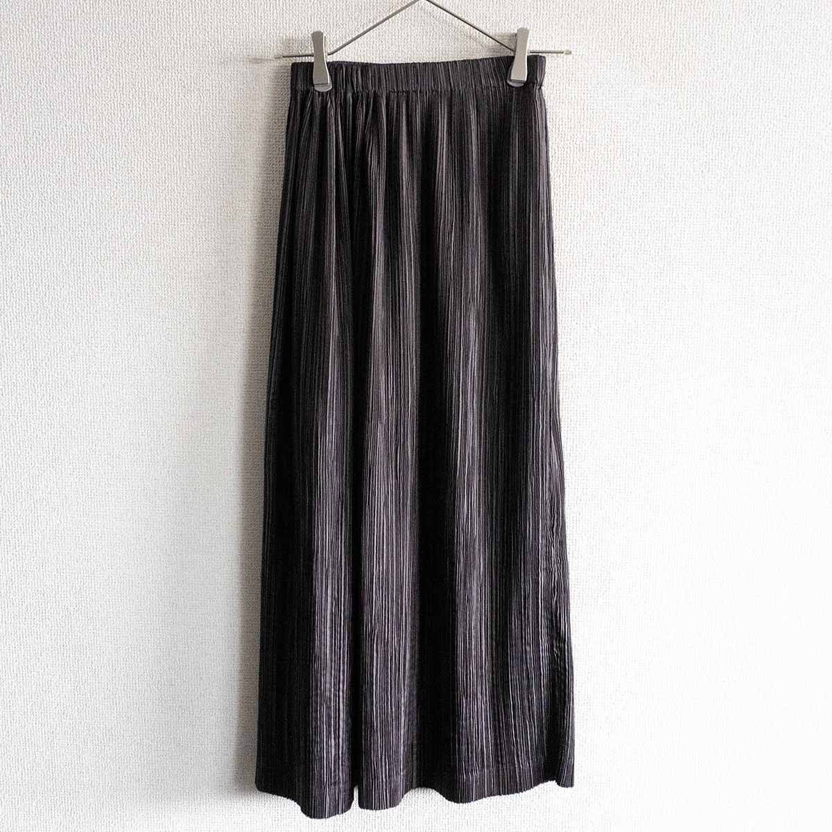 ISSEY MIYAKE イッセイミヤケプリーツロングスカートサイズL 黒