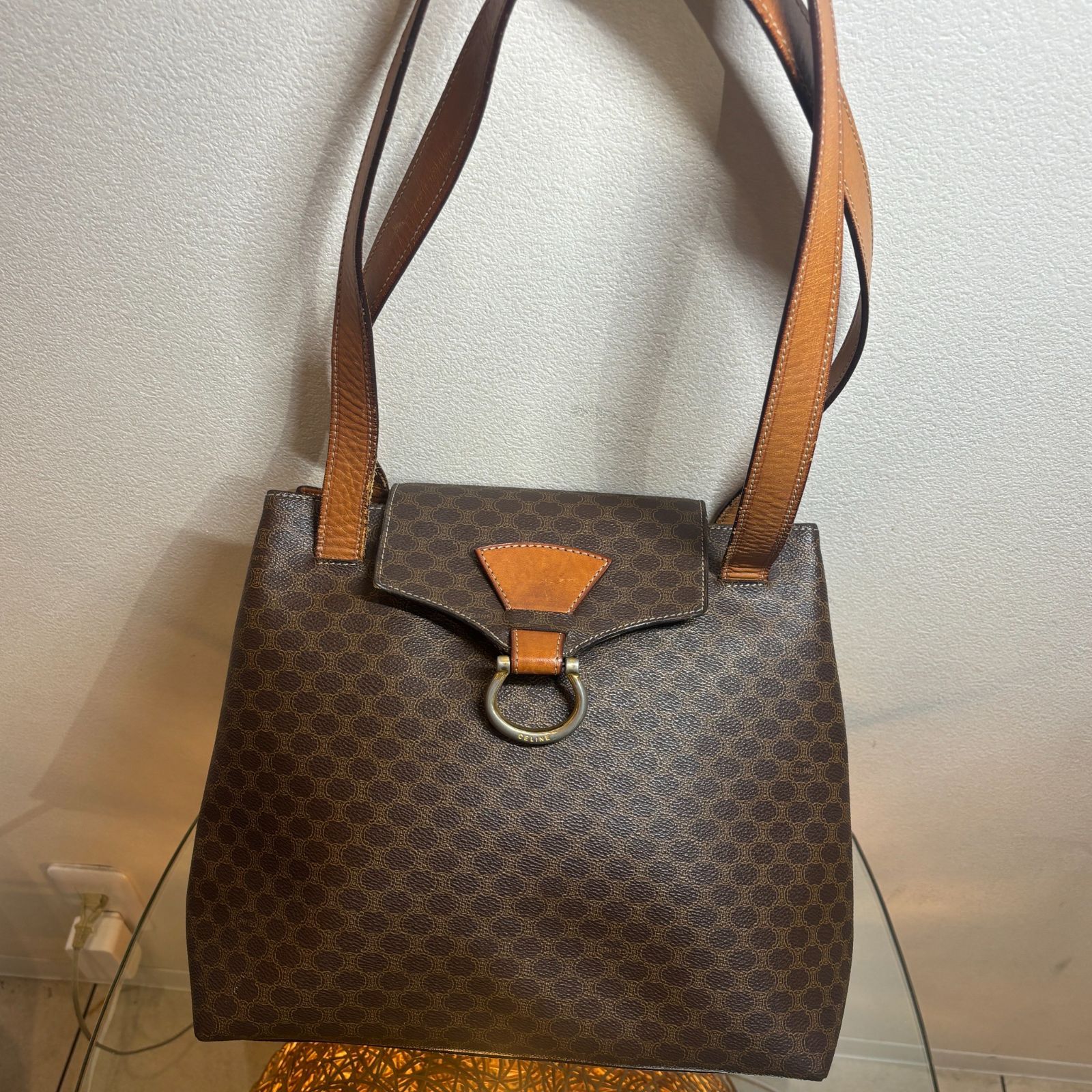 ΩNA3507 CELINE セリーヌ マカダム柄 ショルダーバッグ ハンドバッグ ブラウン 系 セリーヌ