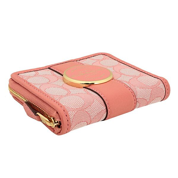 新品 コーチ COACH 2つ折り財布 ロニー スモール ジップ アラウンド ウォレット ピンク ゴールド 新品 コーチ COACH 2つ折り財布 ロニー スモール ジップ アラウンド
