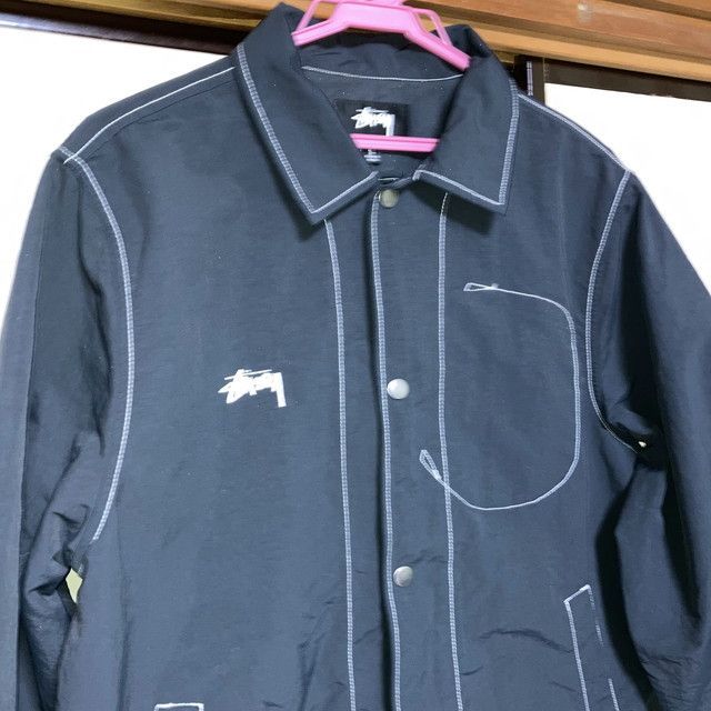 Stussy ステューシー ナイロン コーチジャケット ブルゾン 黒 Sサイズ