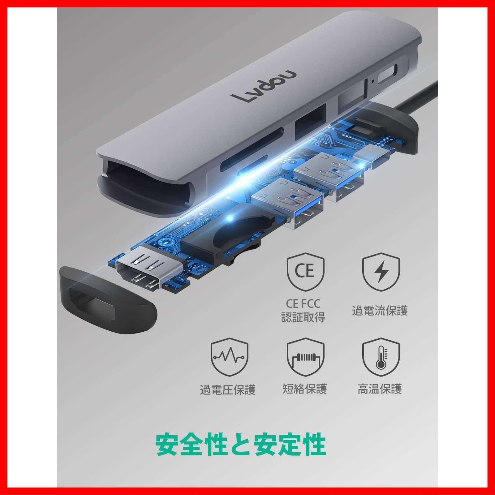 USB C ハブ アダプタ 6-in-1 Lvdou マルチポート USB ハブ Type-C 85W PD充電 4K HDMI Micro SD /  SDカードリーダー 交換アダプタ MacBook Pro 13 14 15 16 (2016-2021 M1 - メルカリ