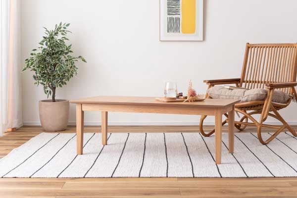 天然木（オーク）のセンターテーブル（長方形）No.441（W110×D50×H38cm