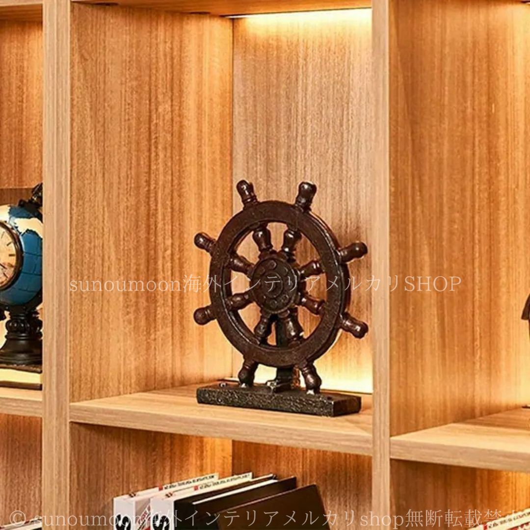 インテリア木製 船 舵 ハンドル カフェ 海 マリン オブジェ