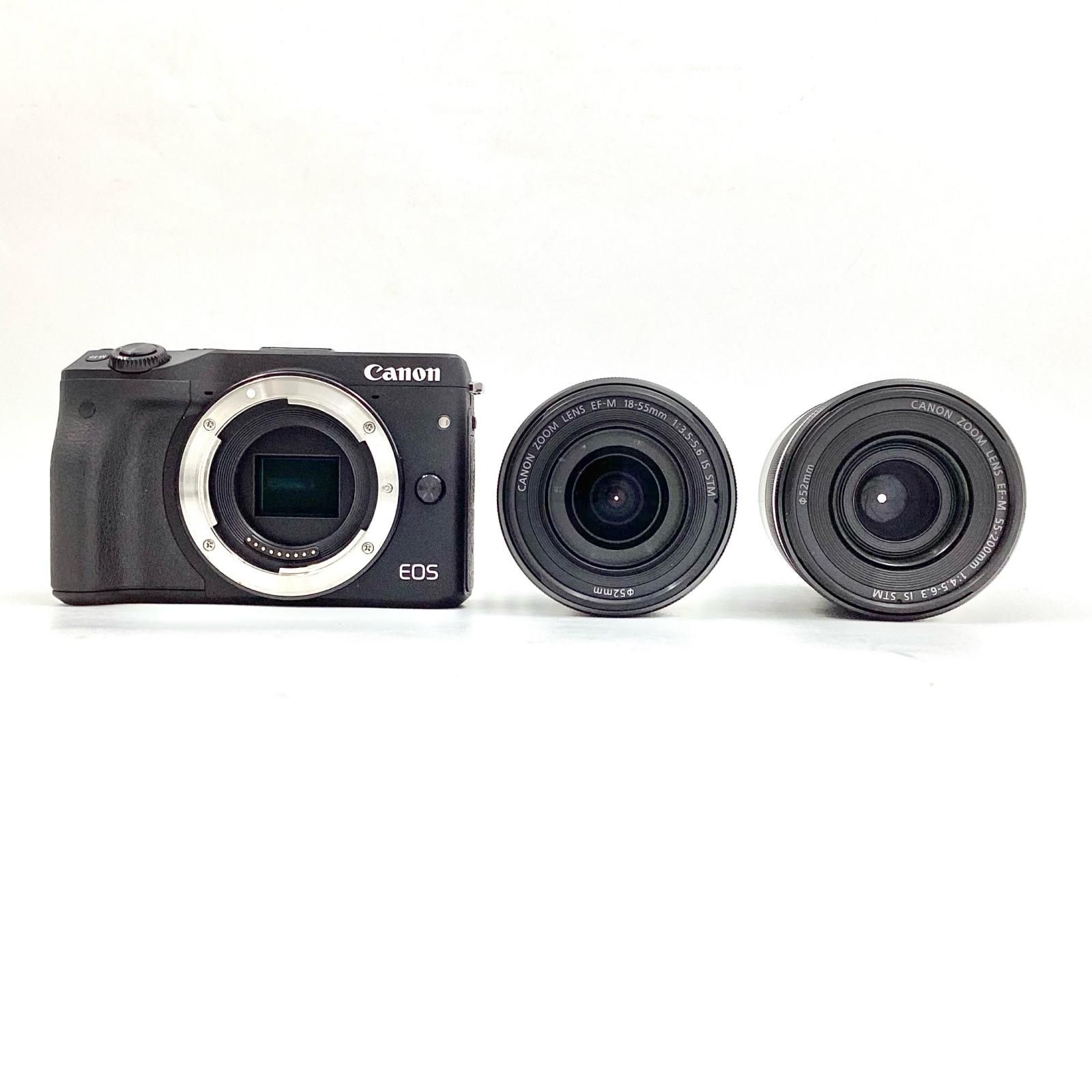 全額返金保証 最速発送 Canon デジタル一眼 EOS M3 ダブルズームキット ブラック 動作 済