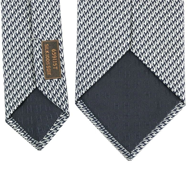 中古美品】HERMES エルメス CRAVATE SOIE LOURDE ネクタイ