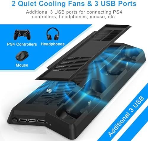 デュアル冷却ファン 3つのUSBポートを備えた垂直スタンド