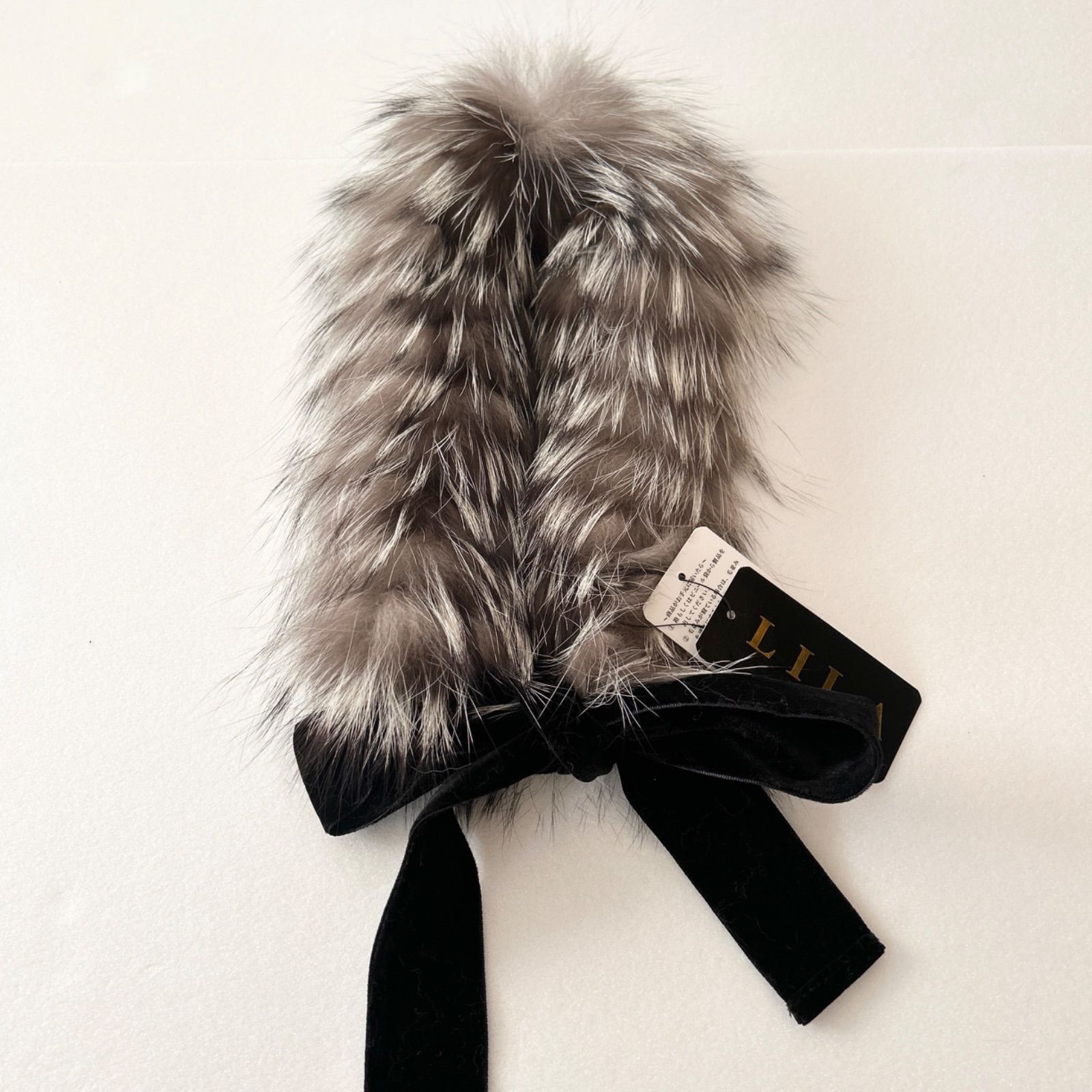 新品 ファーマフラー】シルバーフォックス【ナチュラル】 シルバー