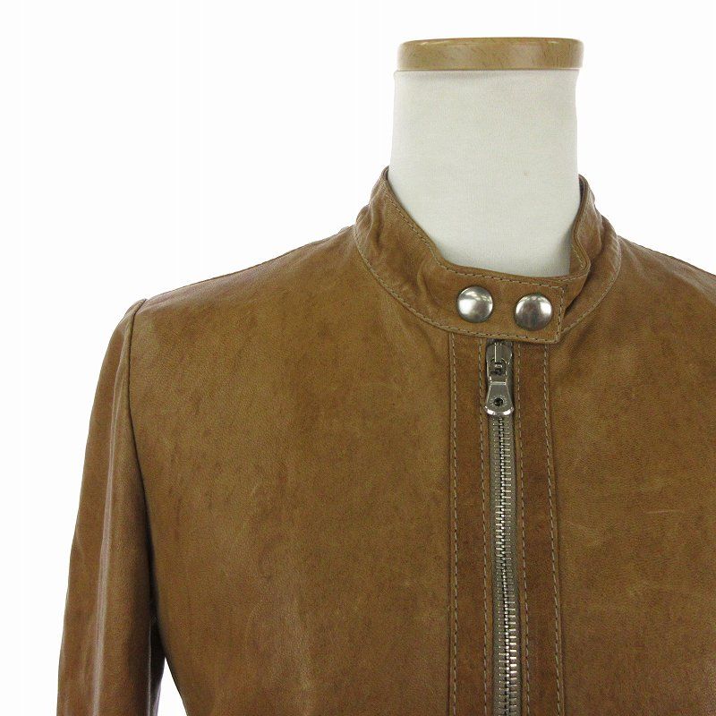 極 ドルガバ ドルチェ&ガッバーナ D&G ラムレザーノーカラーライダース