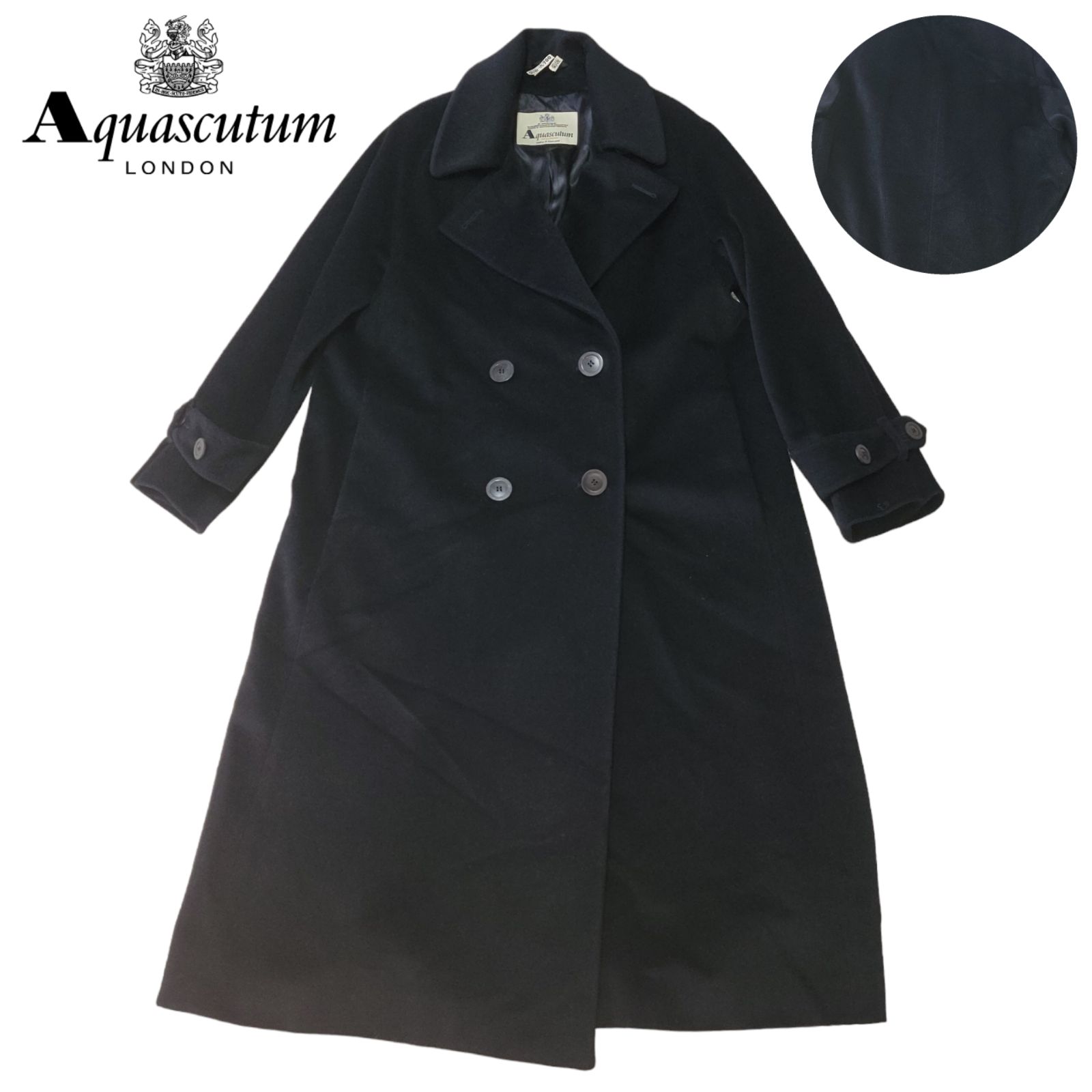 美品】英国製 アクアスキュータム AQUASCUTUM アンゴラ カシミヤ混 