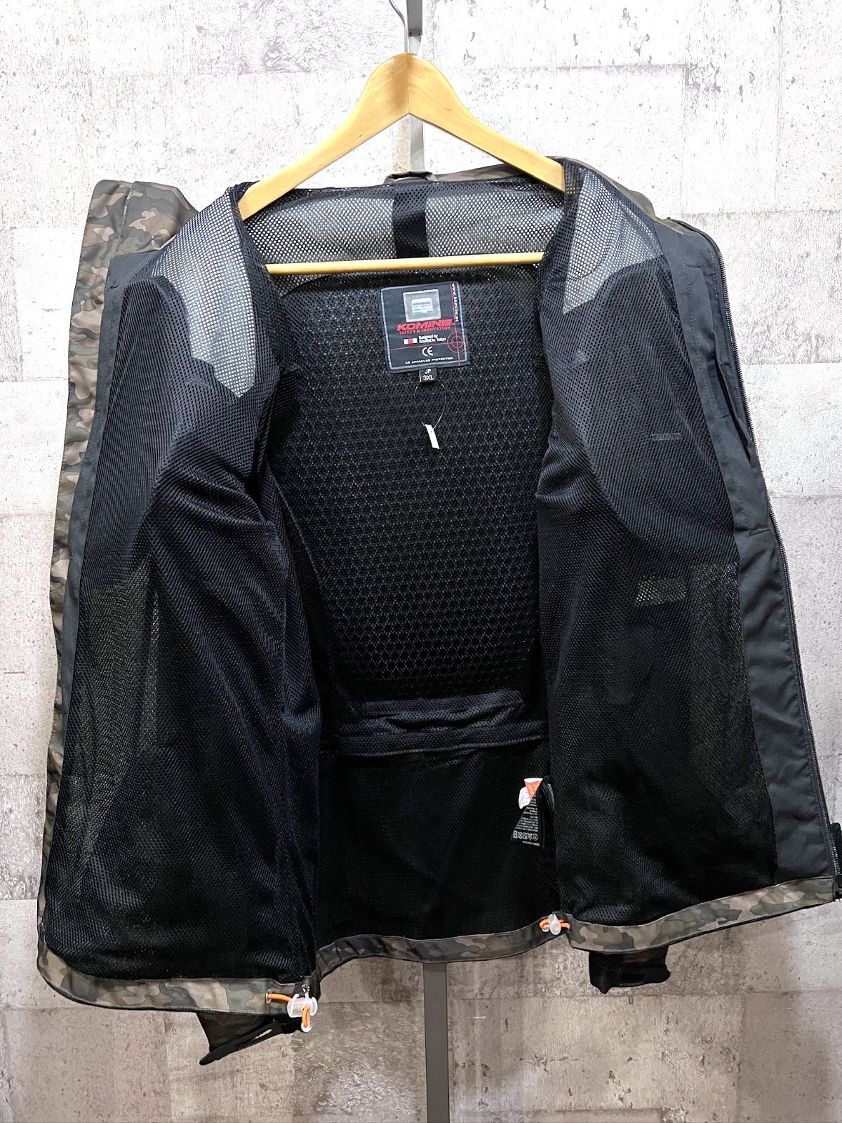美品 KOMINE プロテクトメッシュパーカ-テン 3XL 迷彩 カモフラ