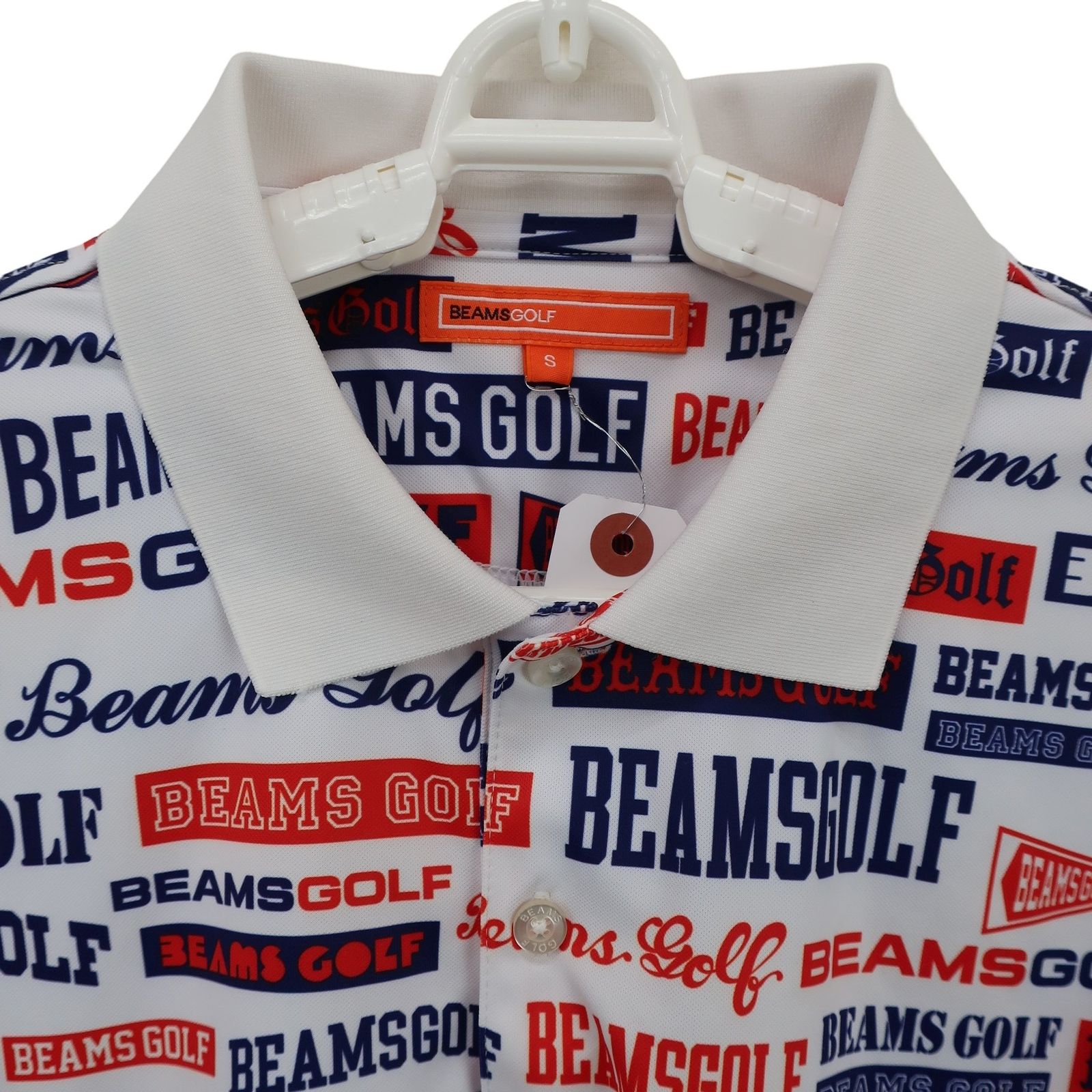超美品】BEAMS GOLF(ビームスゴルフ) ポロシャツ 白ネイビー赤