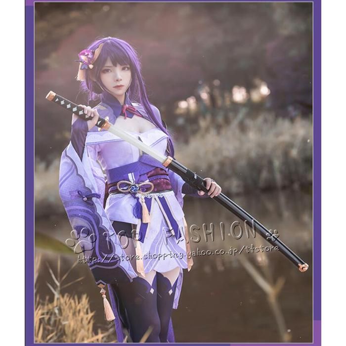 原神project げんしん Genshin Impact 雷神バアル 雷電将軍 コスプレ 衣装 ウィッグ 靴 道具別売りり