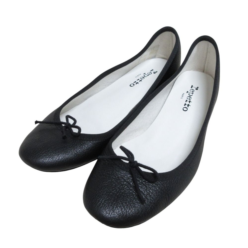 未使用級【レペット】(38)フラットパンプス リボン バレエシューズ バイカラー 美品 Repetto レペット レザー リボン バレエシューズ フラット