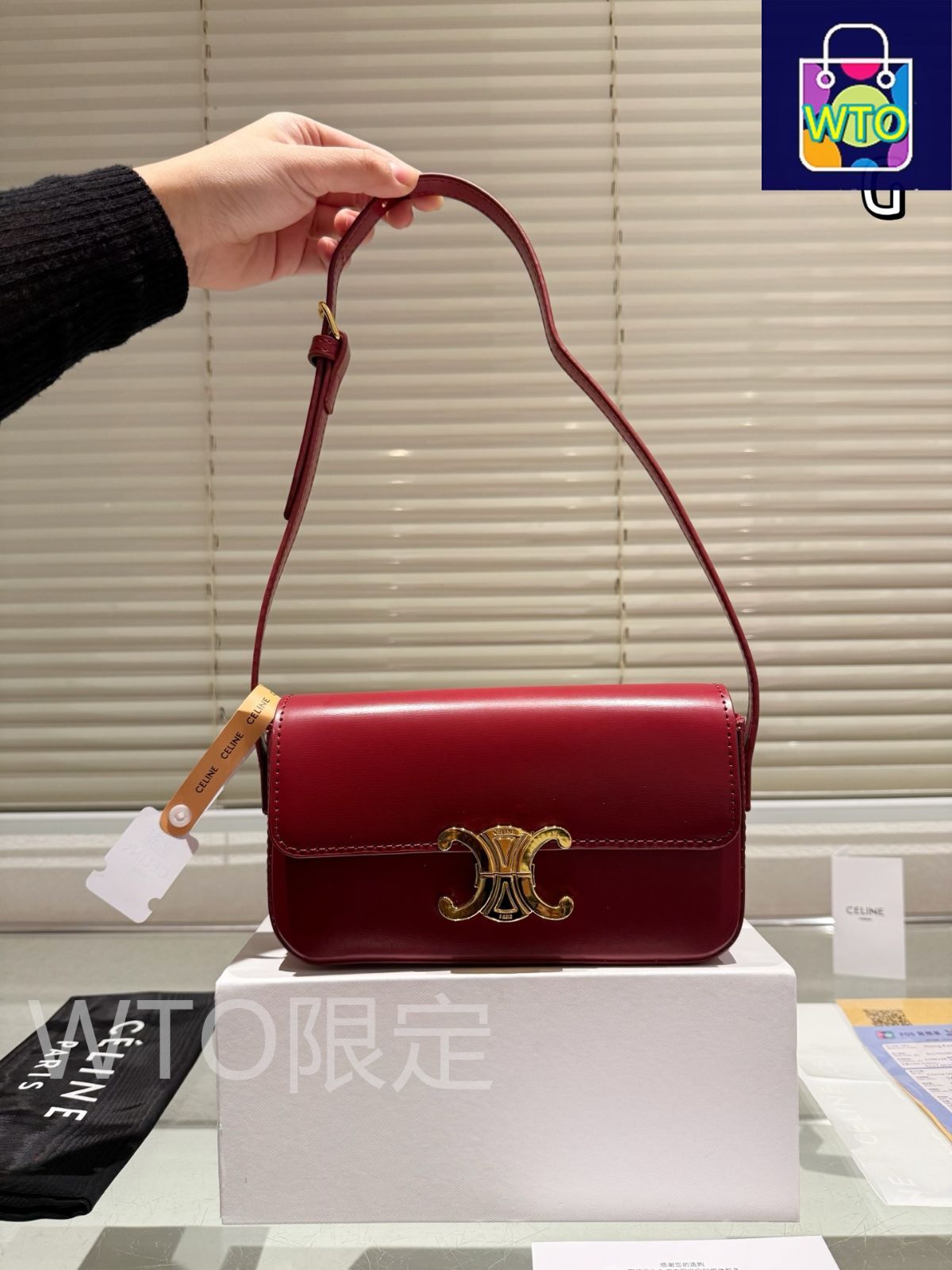 y.y ✨CELINE ショルダーバッグ 2way トリオンフ金具 Celine] トリオンフ ショルダーバッグ - ギフトボックス付き