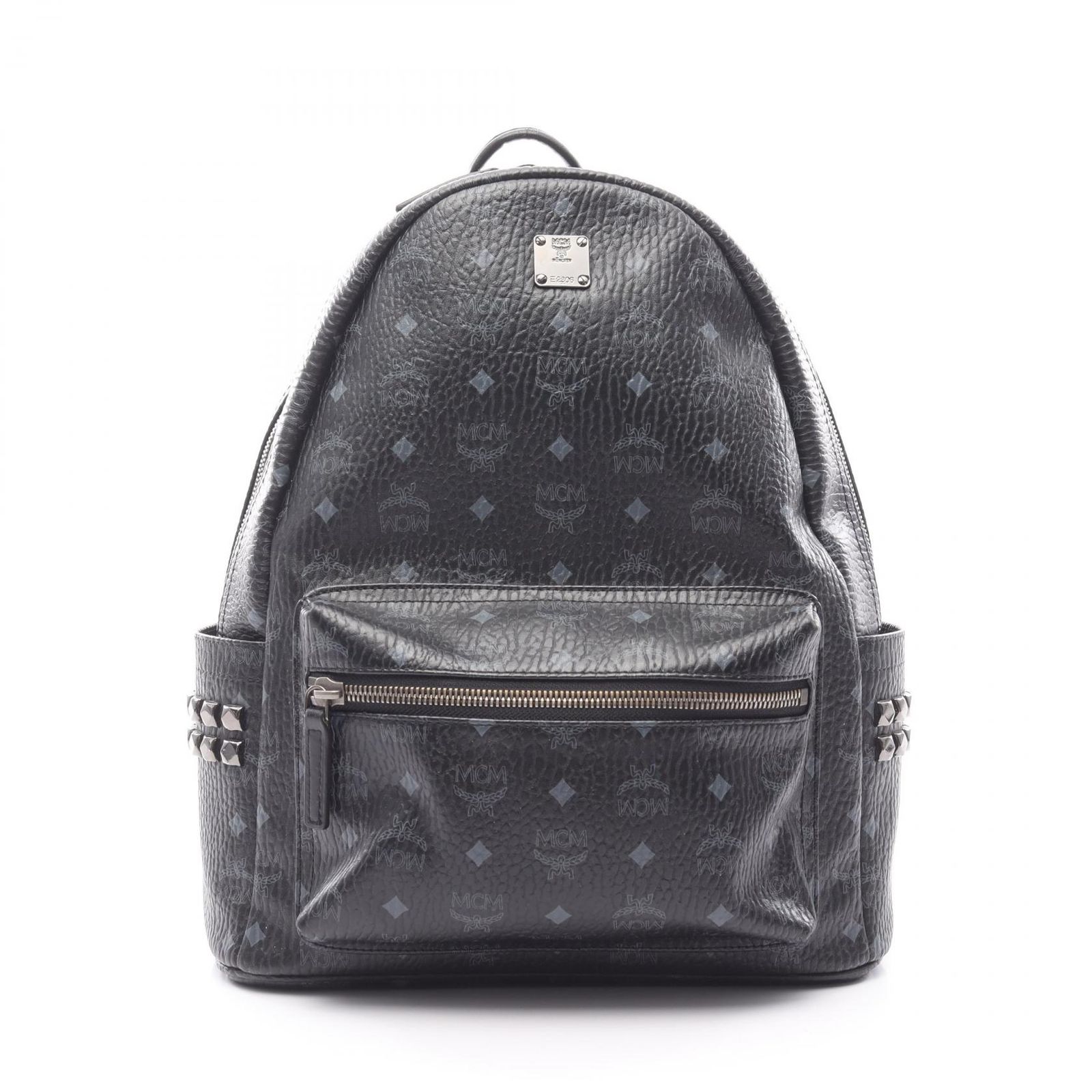エム・シー・エム □MCM スタッズ付 リュックサック ホワイト エム・シー・エム □MCM スタッズ付 リュックサック ホワイト