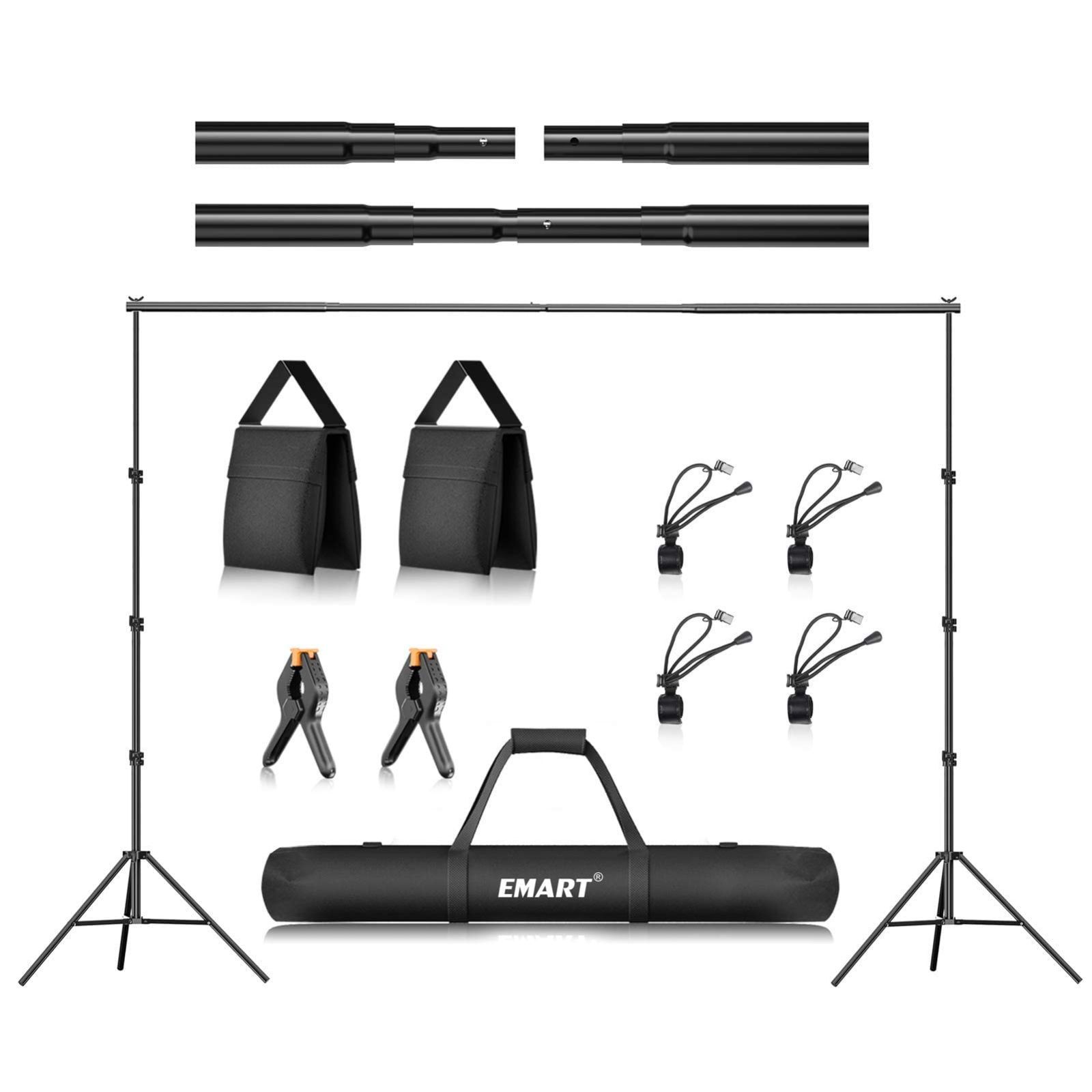 EMART 背景スタンド 260x300cm 高さ 幅調節 撮影スタンド 撮影用 背景スタンドセット グリーンバックスタンド 写真撮影用 人物 商品 ビデオ撮影に対応 撮影スタジオ|誕生日|結婚式|クリスマス|パーティ|などに対応 組み立ては簡単 安